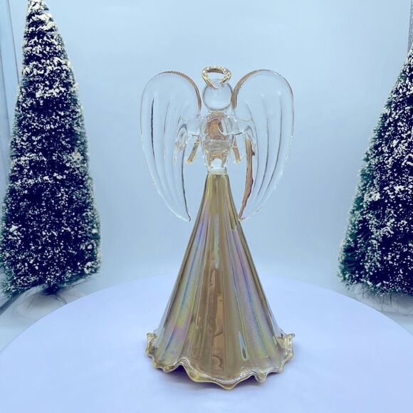 403 - GOLDEN GLASS ANGEL - Picture 1 of 4